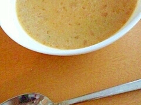 南瓜の煮物でスープ
